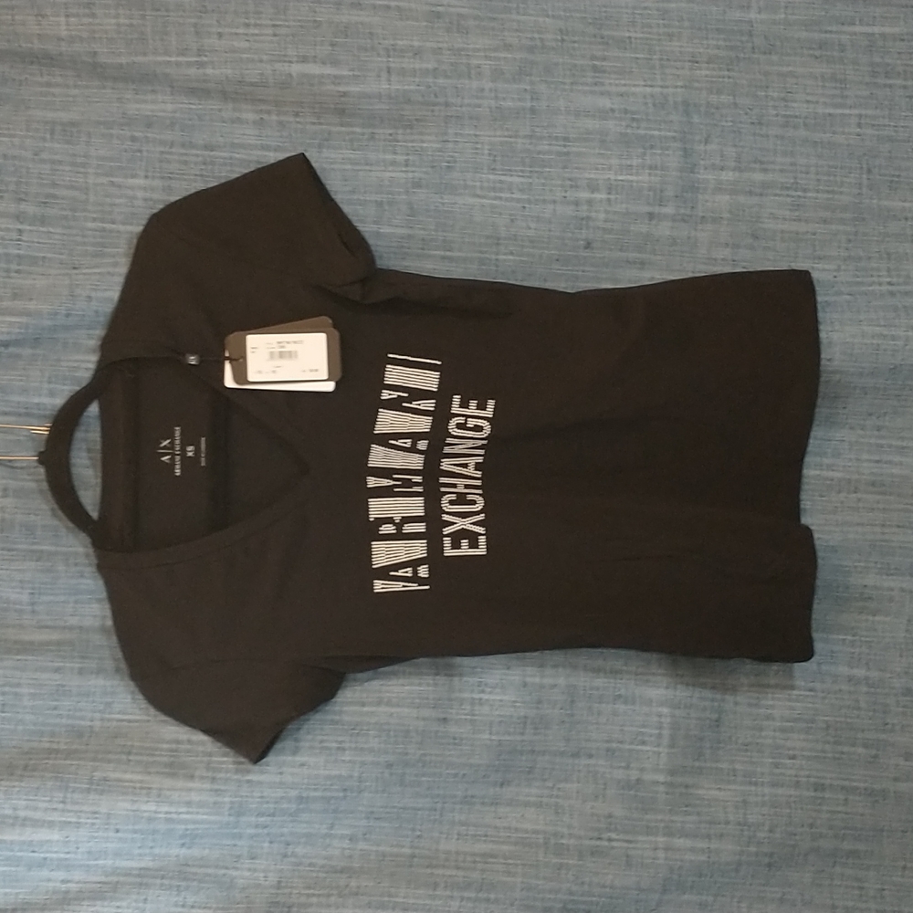 armani exchange black tee shirt NWT xs